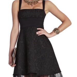 BCBGMaxAzria "Kaya" Black Lace Mini Dress